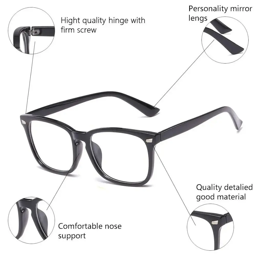 Retro Kunststoff Lesebrille Schwarz Leopard Rechteck Presbyopie Brillen Anti Augen Überanstrengung Lesebrille Leser – Detail 2