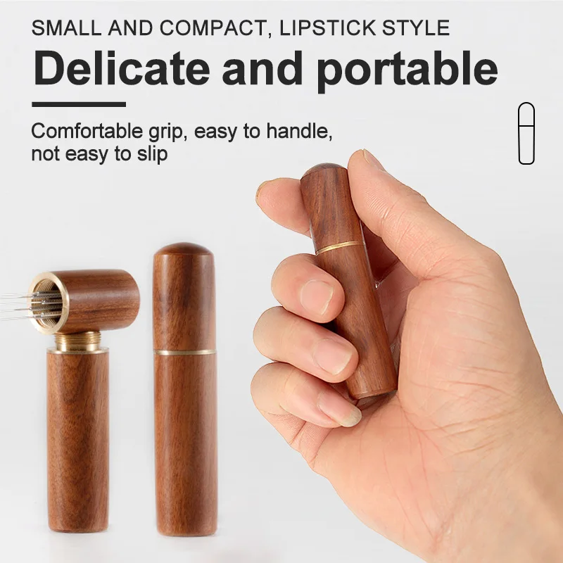 

2pcs Espresso Coffee Stirrer 6 Needles 0.4mm Espresso Distribution Tools Stainless Steel Needles Installed With Wood Handle