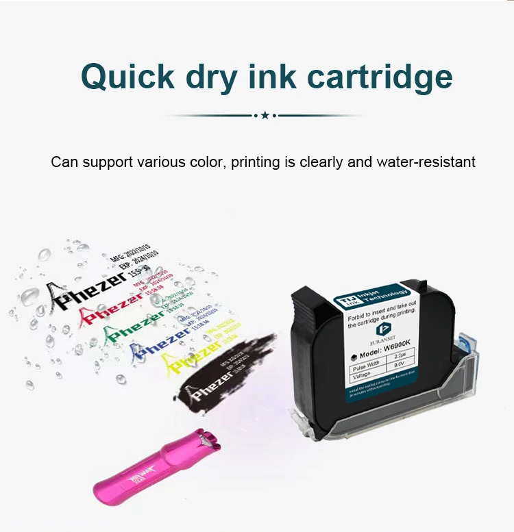 28 Languages 12.7mm Mini Printer PC13 Portable Printer QR Bar Batch Code Date Nu