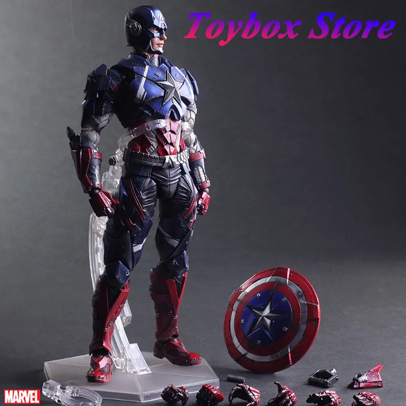 Play Art Pa Series 1/6 Captain America Marvel Movie Avengers Super Hero Figure Simulazione 12 "Set Completo Giocattoli Mobili Regali Per Ragazzi