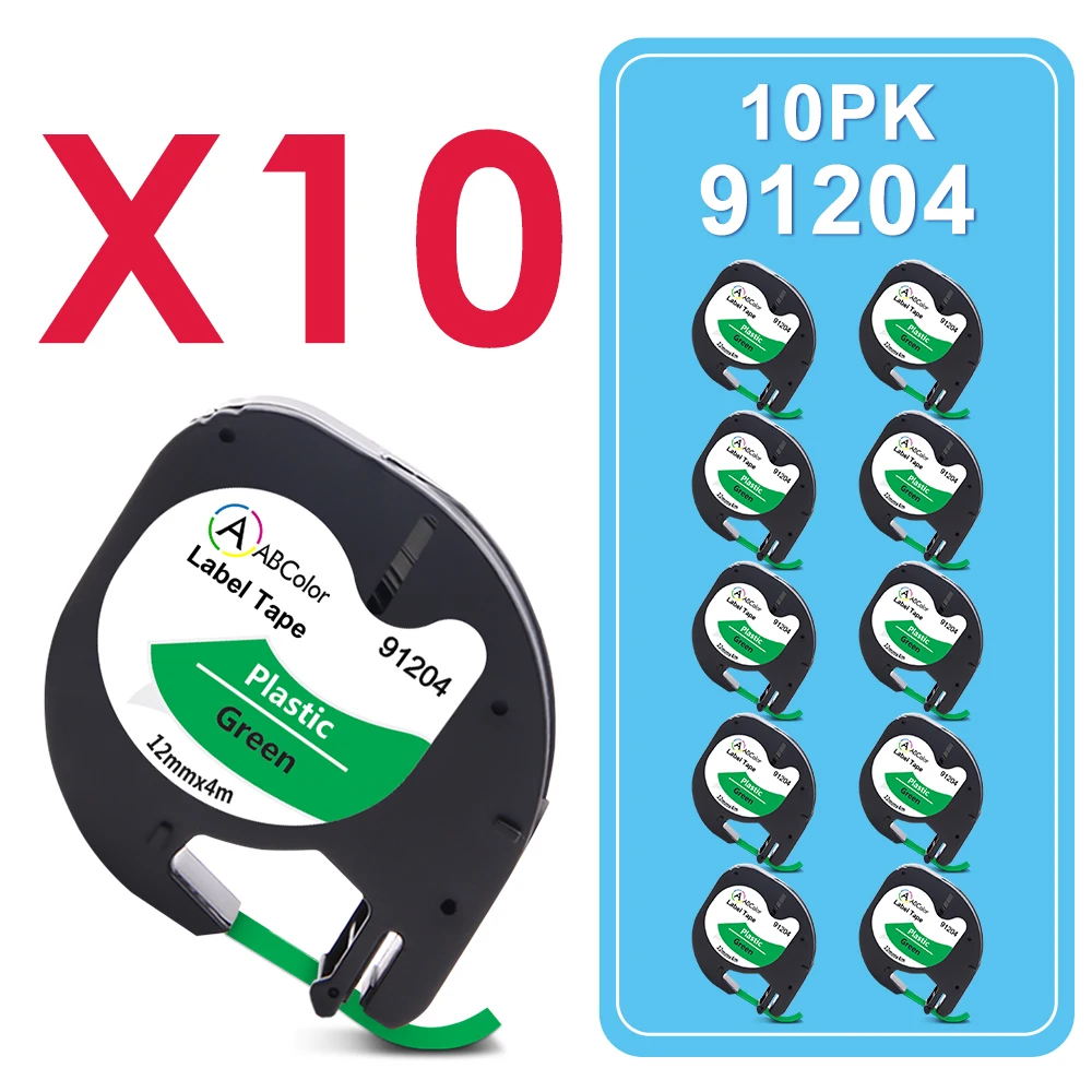 

10PK 91201 12267 91202 91203 91204 91205 Compatible Dymo LetraTag 12mm Label Tape 91221 91222 16951 For Dymo LT100H Label Maker