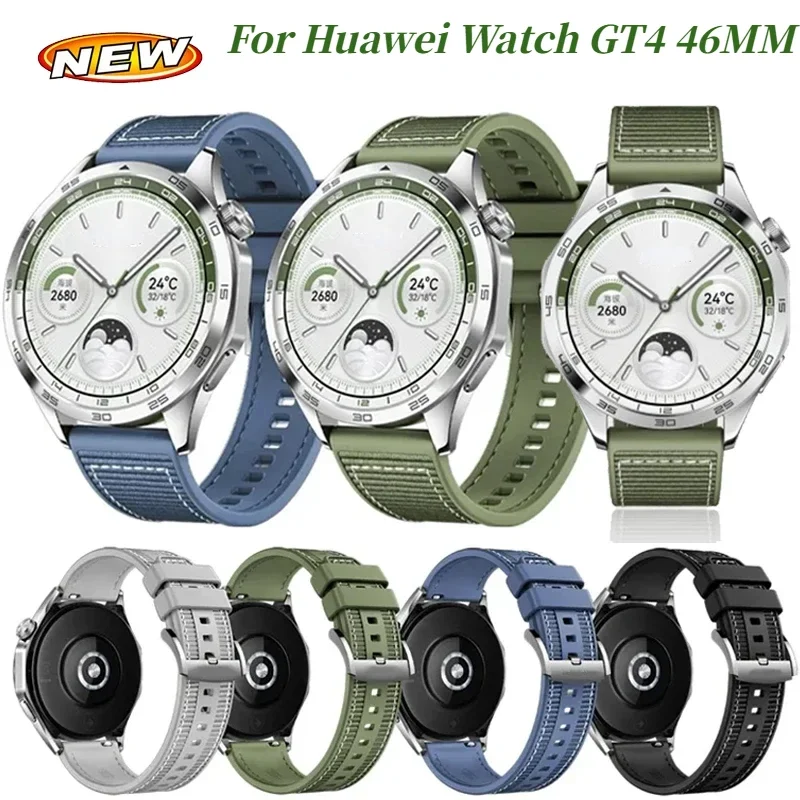 Premium 22mm Composite Silicone Strap with Nylon Braided Design - Universal Smartwatch Band Replacement