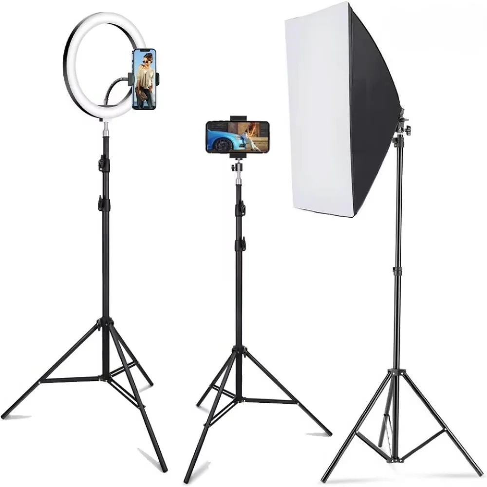 Light Stand Photographic Light Stand 50/120/165cm Lighting Stand Fill Light Stand Tripod Suit for Ring Light With 1/4 Screw Lamp Softbox Ringlight