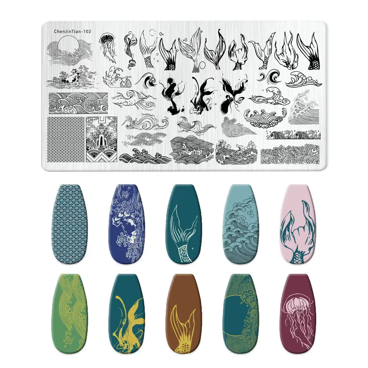 Flowers Nail Art Stamping Plates Fish Plant Leaf Snake Orchid Animal Print French Tip Nail Stamp Template Stencil Manicure Tools 5