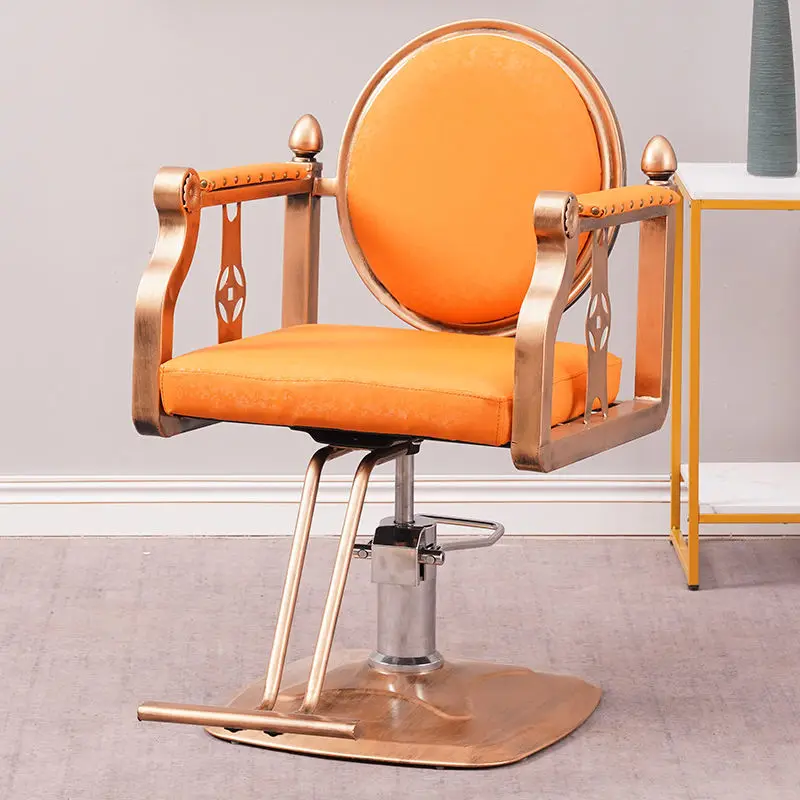 Retro wrought iron hairdressing chair hair salon special adjustable lifting and rotating hair cutting chair barbershop chair