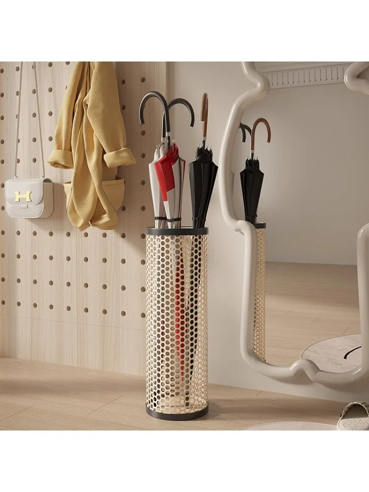 Cream wind extremely simple Nordic living room imitation rattan woven metal umbrella frame umbrella bucket
