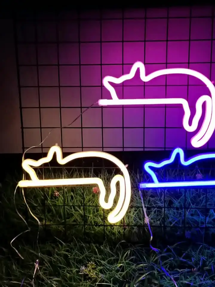 猫ネオンサイン 壁装飾用 LEDライトアップサイン装飾 ペットストア