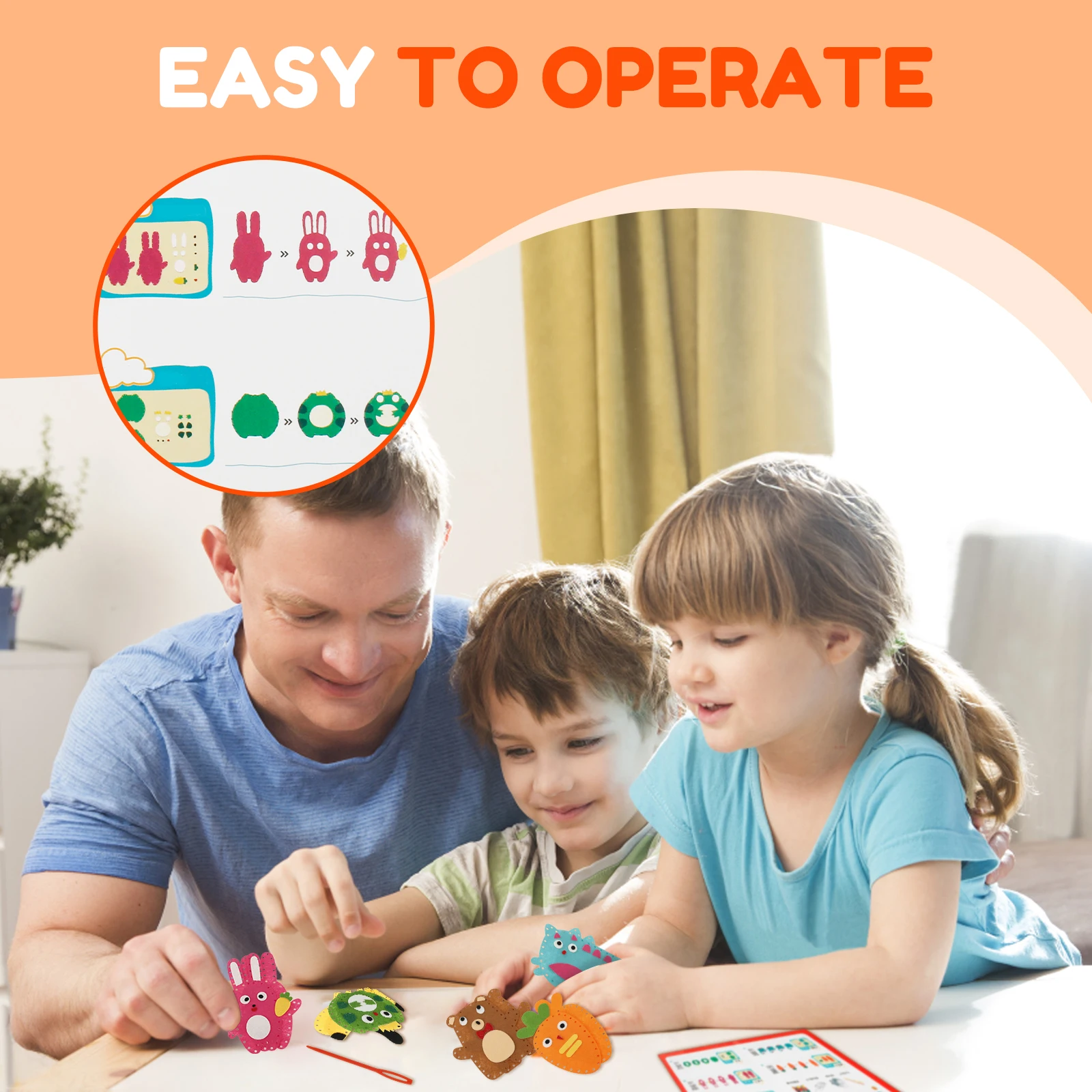 Sewing Crafts Kits Forest Creatures DIY Sewing Felt Plush Animals for Beginner Kids Educational Art Supplies Toy Craft Kit 4