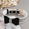 Cute Bowknot Dog Collar Bling Rhinestone Small Dogs Cat Collars Soft Velvet Pet Puppy Necklace Warm Glitter For Dogs Chihuahua 4