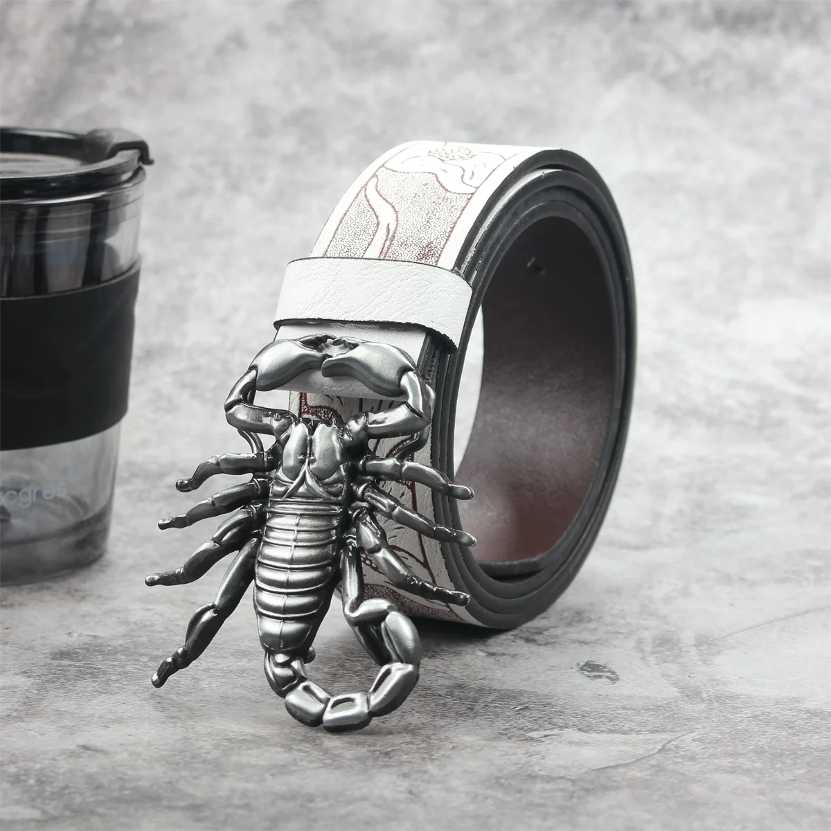 Black Head Big bull head 3.7cm wide men's and women's Western bull head denim style bull scalprendy belt smooth buckle