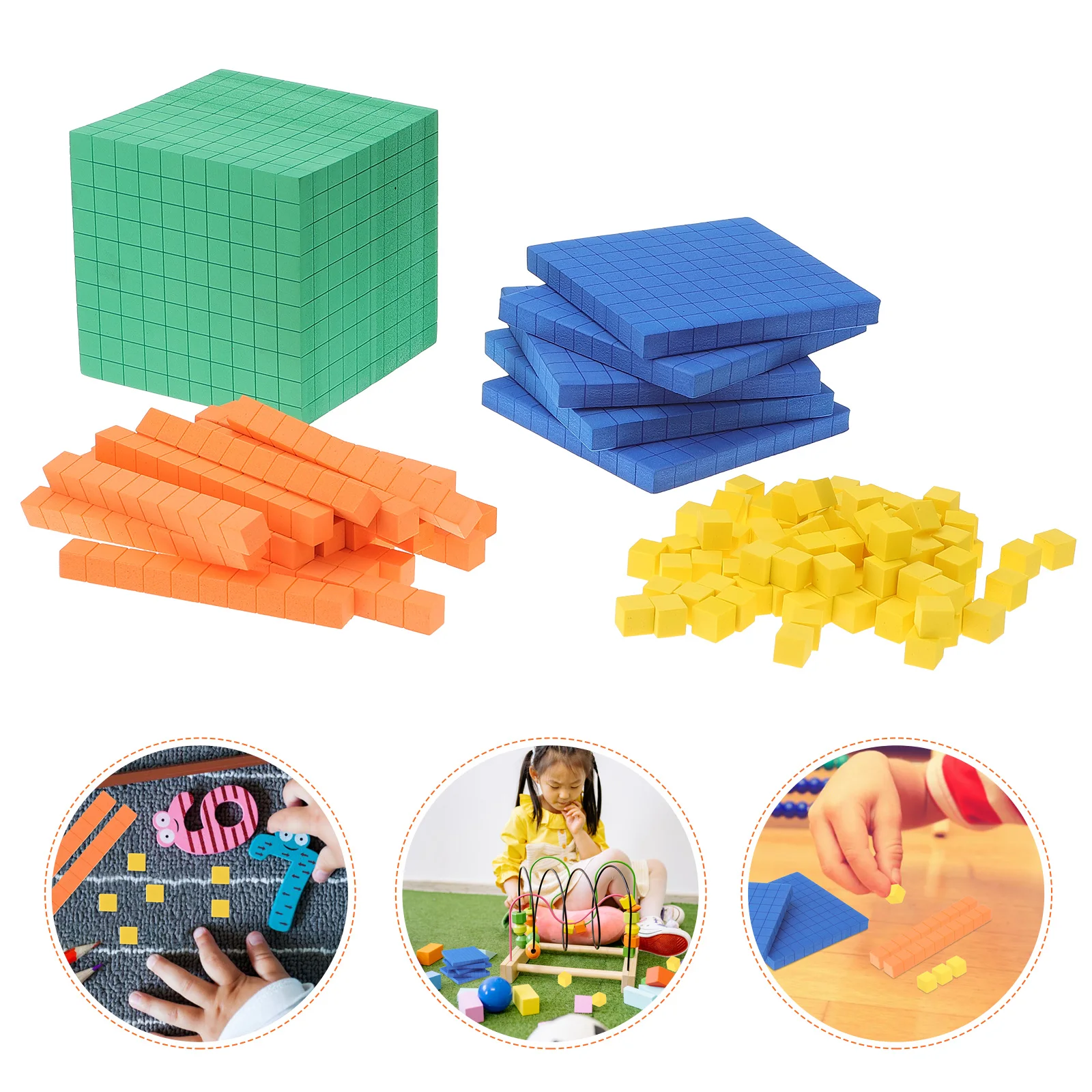 126pcs/Set Math Counting Cube Connector Building Toy Foam Blocks Learning Children Stack Toys Educational Learning Counting Toy 6