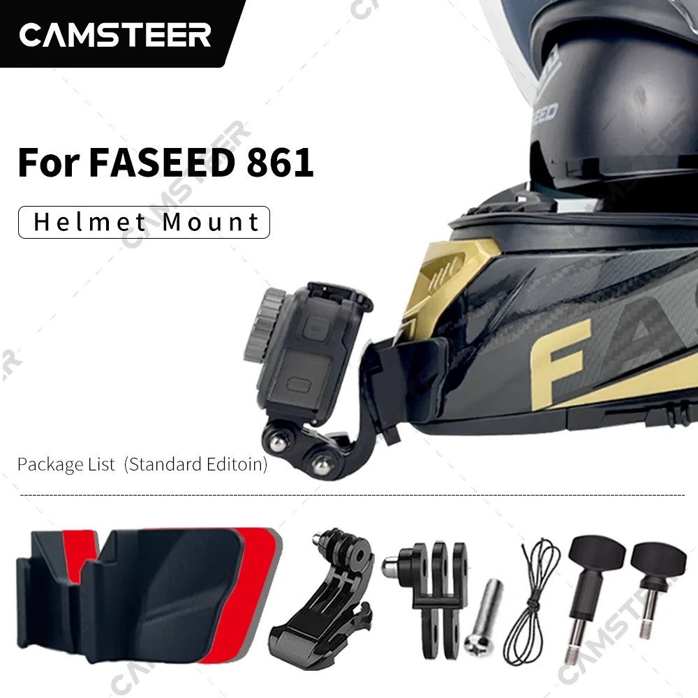 

Faseed 861 настраиваемое крепление на шлем для GoPro12 11 10 9 DJI Action3/4 Insta360 Ace pro X4 X3 RS аксессуары для экшн-камеры
