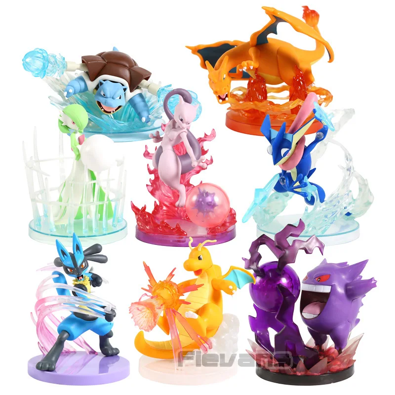 

Pokemon Gallery Figure Lucario Mewtwo Gengar Charizard Blastoise Gardevoir Greninja Dragonite PVC Collection Model Statue Toy