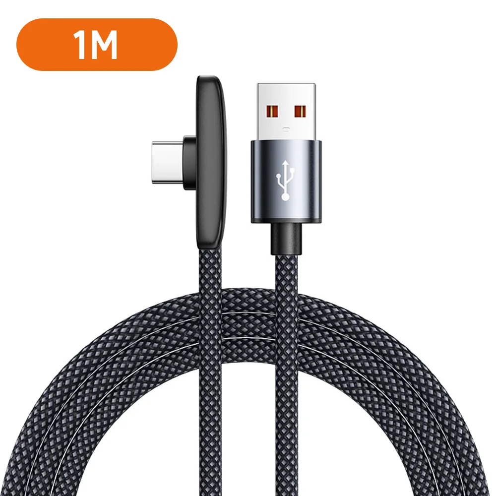 100W USB to Type C Fast Charging 90° Elbow Data Cable PD USB C Super Charging