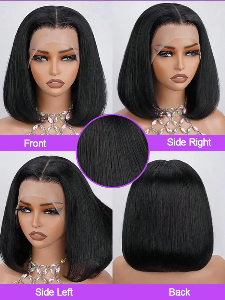 Perruque bob courte HD lace