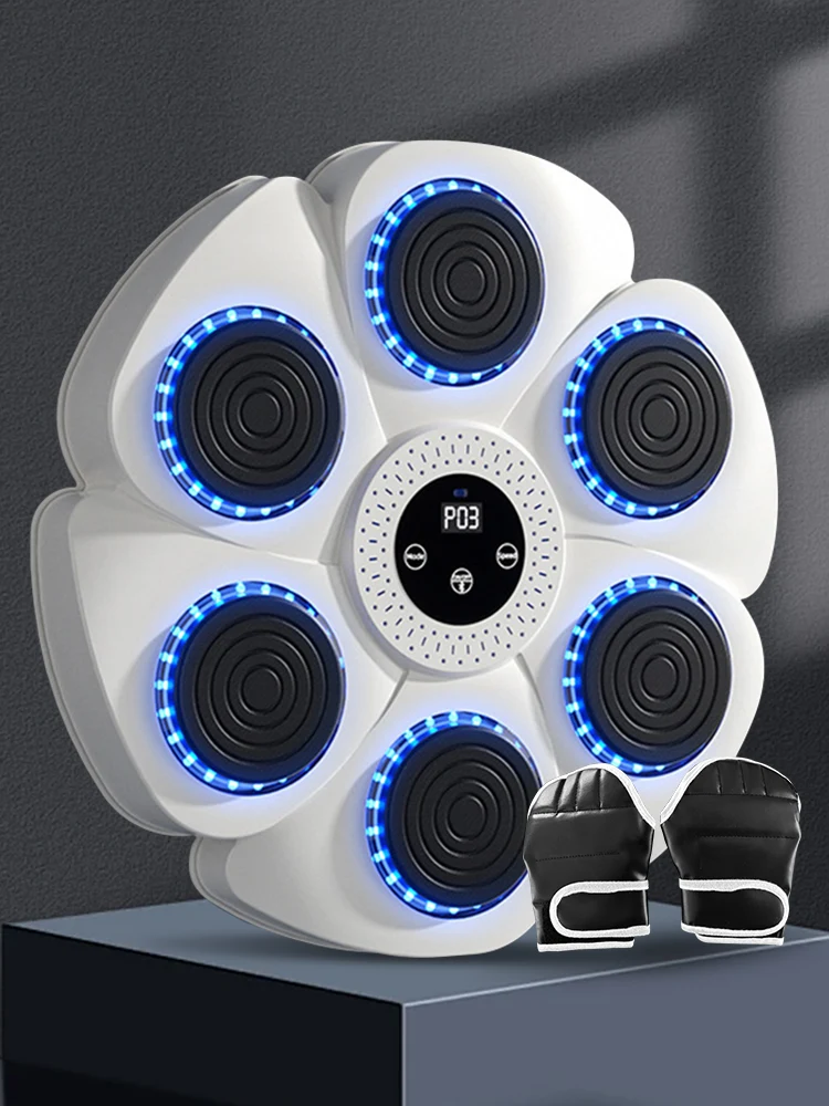 Music Boxing Machine Boxing Reaction Wall Target Wall Mounted Smart Bluetooth-Compatible Boxing Machine with Gloves for Home Gym 5