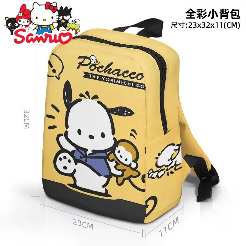 

MINISO Melody Kuromi Hello Kitty Cinnamoroll Pochacco Cartoon Anime Peripheral Canvas Backpack Outdoor Backpack School Bag