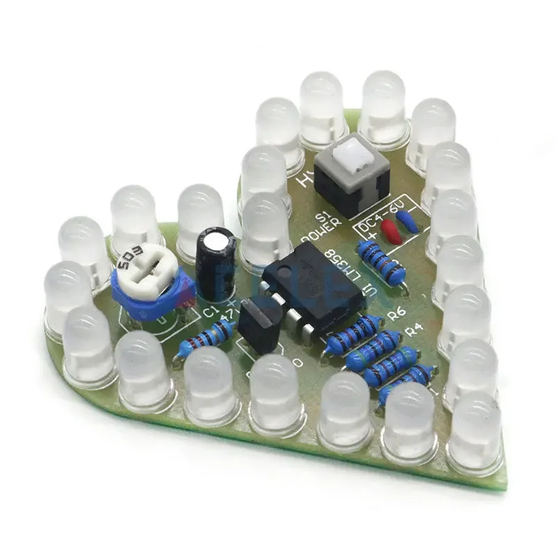Breathing Lamp Kit DIY Kit Heart Shape Breathing Lamp Kit DC 4V-6V Breathing LED Suite Red White Blue Green DIY Electronic Production For Learning