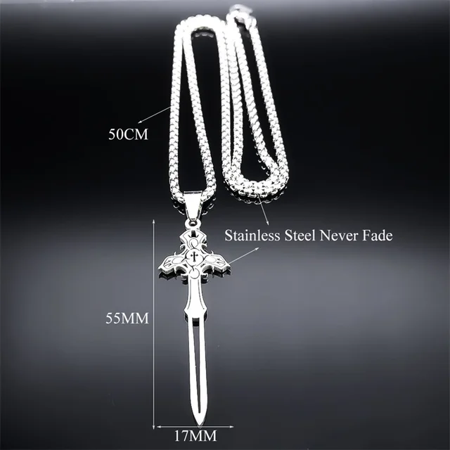 Collana Uomo Con Ciondolo Croce E Drago - Acciaio Inossidabile, Stile Vintage E Tendenza, Lunghezza 55 Cm - Foto 10