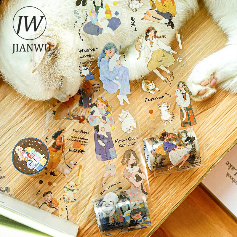 JIANWU 55mm*200cm Pet Girl Series Kawaii Character Cats