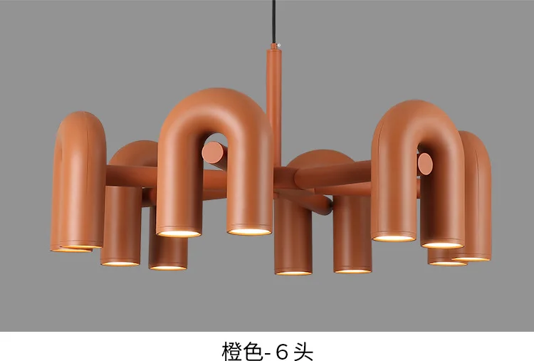 Zirkus-Kronleuchter, U-förmiges Röhrenlicht-Design, buntes, verstellbares Licht für Wohnzimmer, Schlafzimmer, Loft-Dekor, Kücheninsellicht – Detail 26