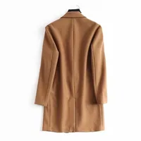 Men's Coat Solid Color Spring 2023 New Men's Suit Collar Mid-length Coat Simple Trench Coat Imitate Woolen Coat - Image 2