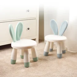 Muebles para el hogar, silla pequeña bonita de conejo para bebé, silla trasera, taburete Simple y de moda para sala de estar, Banco de dibujos animados, taburete bajo para niños