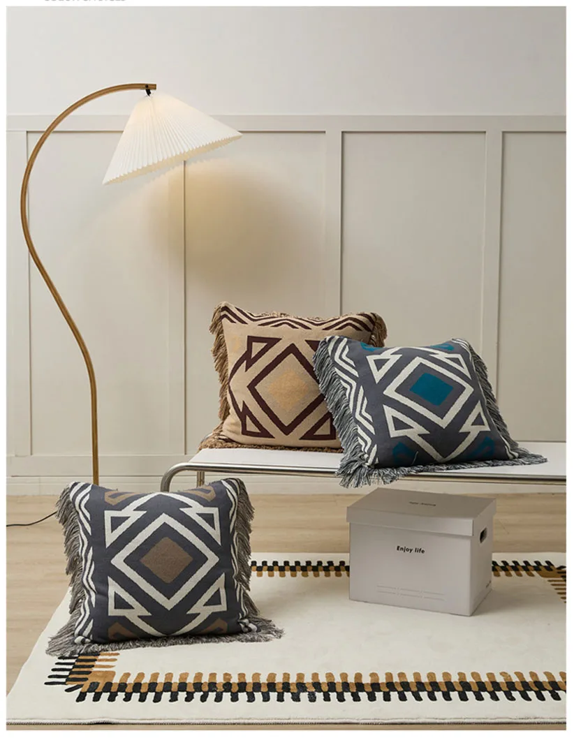 

Наволочка для диванной подушки с геометрическим рисунком, 45*45 см, теплая наволочка с тканью для дивана, автомобиля, офиса, декоративная подушка для поясницы