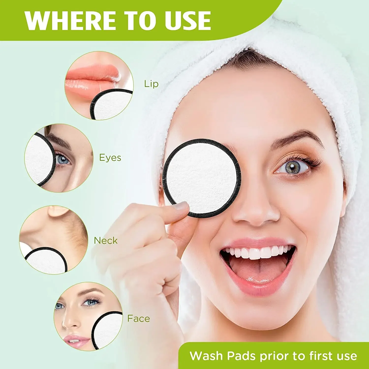 16Pcs/set Bamboo Makeup Remover Reusable Facial Pad Washable Face Round Cotton With Laundry Net Bag And Fashionable Metal Box