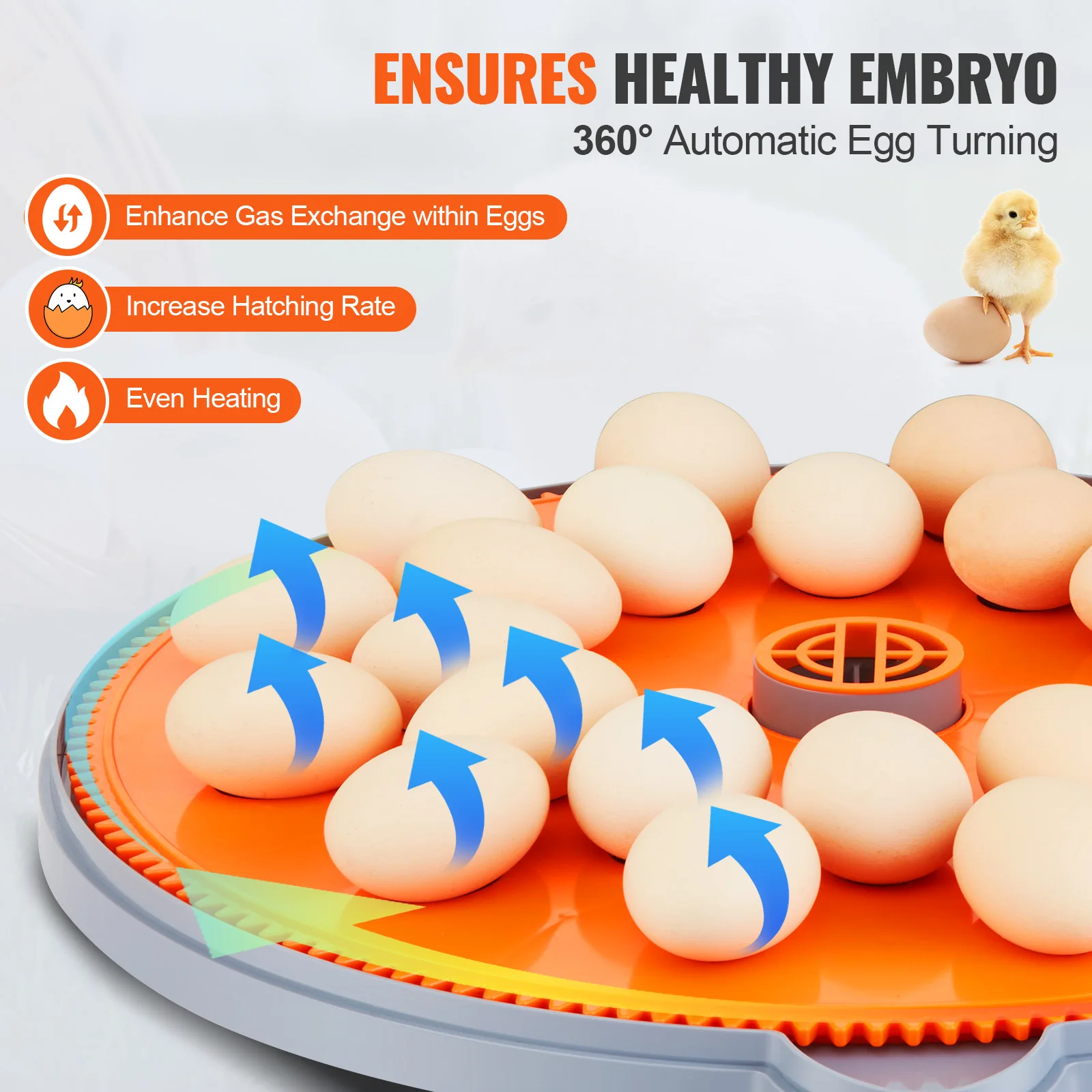 VEVOR Automatic Egg Incubator with Turner – 12/24/48 Egg Capacity for Chicken & Duck Hatching 4