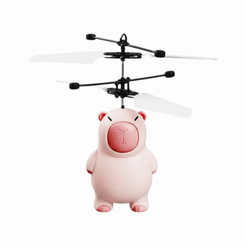 Pink Coffee Induction Suspension Plastic Self-Protection Cartoon Capybara Flying Thickened Anti-collision