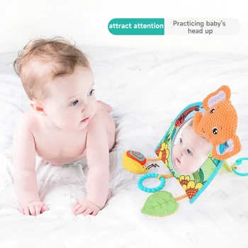 Baby Interactive Cartoon Animal Car Hanging Toy Multicolor Baby Stroller Bed Decor Toys Promotes Baby Color Recognition Toy Gift