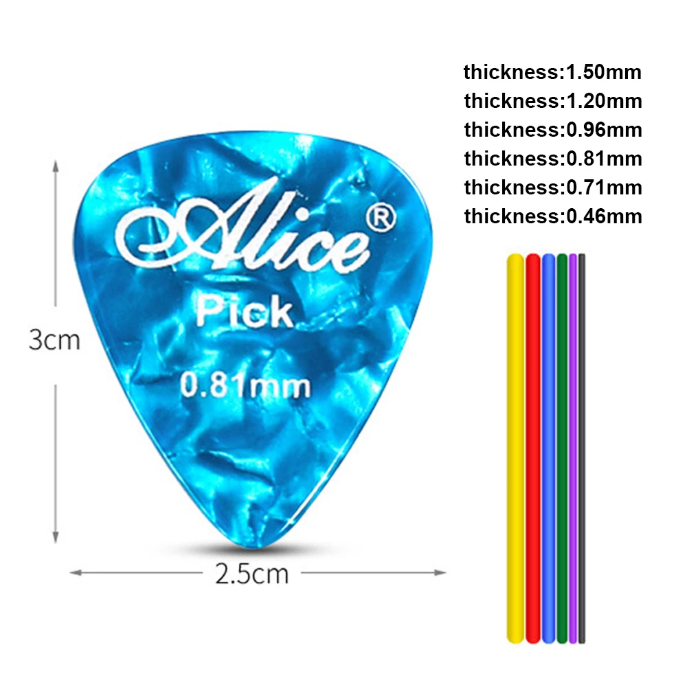 12PCS Guitar Picks Acoustic Music Pick Electric Bass Plectrum Mediator Guitar Accessories Thickness 0.46/0.71/0.81/0.96/1.2/1.5