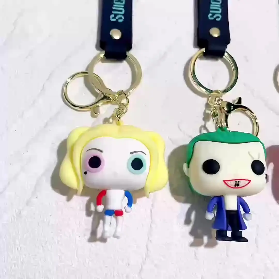 FunkoPop！KEY CHAIN JOKER HARLEYQUINN Suicide Squad The Joker & Harley Quinn Keychain Vinyl Action