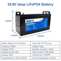 EASUN POWER LiFePo4 batterie 12V 24V 100AH 200AH batterie au Lithium fer Phosphate intégré BMS Grade A 6000 Cycle solaire Camping STOCK ue 6