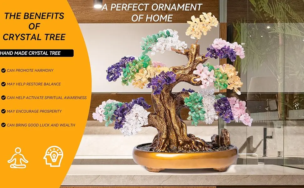 crystal tree of life chakra tree of life crystal tree for positive energy