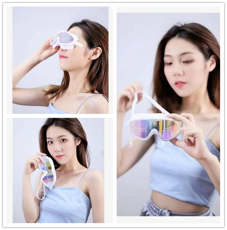 Big frame Professional Swimming Waterproof soft silicone glasses swim Eyewear Anti-Fog UV men women goggles color lens 6
