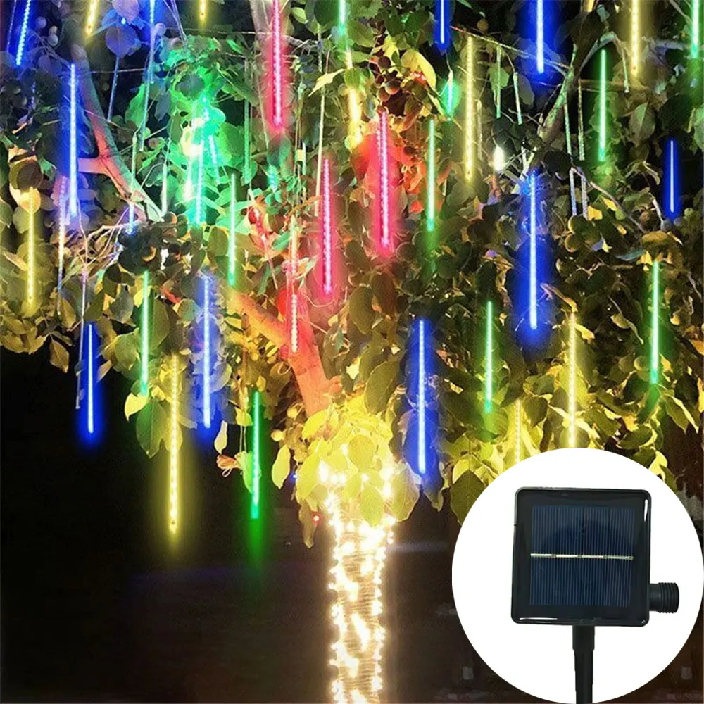 Description Picture 2 of itemLED Solar Meteor Shower String Light 30/50CM 8 Tubes Garlands Christmas Tree Decoration Wedding Garden Fairy Light Holiday Light