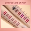 QIBEST Matte Liquid Lipstick&Lip Liner&Lip Gloss 3Pcs Sets Long Lasting Non-stick Cup Red Black Purple Lip Tint Cosmetics Kits 6