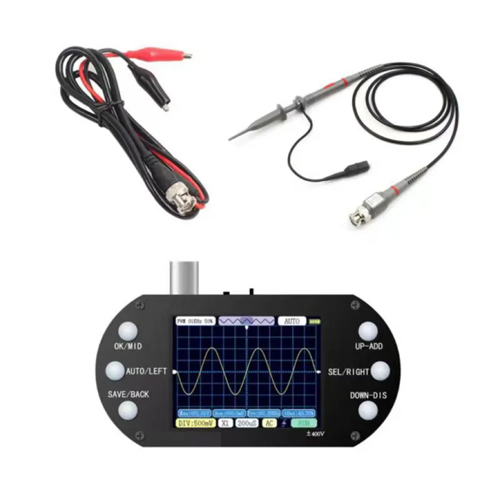 

Mini Digital Oscilloscope 2.5Mhz Sampling Rate 200Khz Bandwidth Support AUTO 80Khz PWM for Electronic Repair DIY