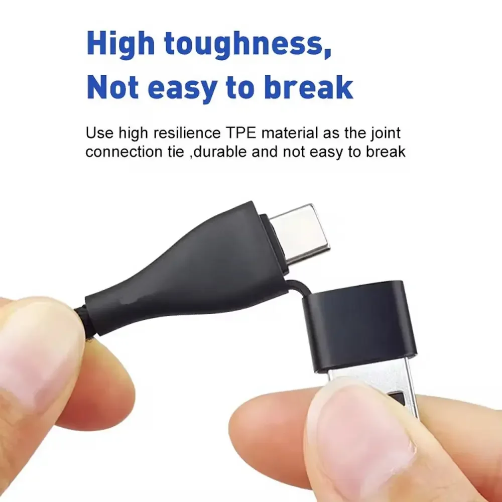 Versatile 5-in-1 Fast Charging Cable with USB-C, Micro USB, and Lightning Ports