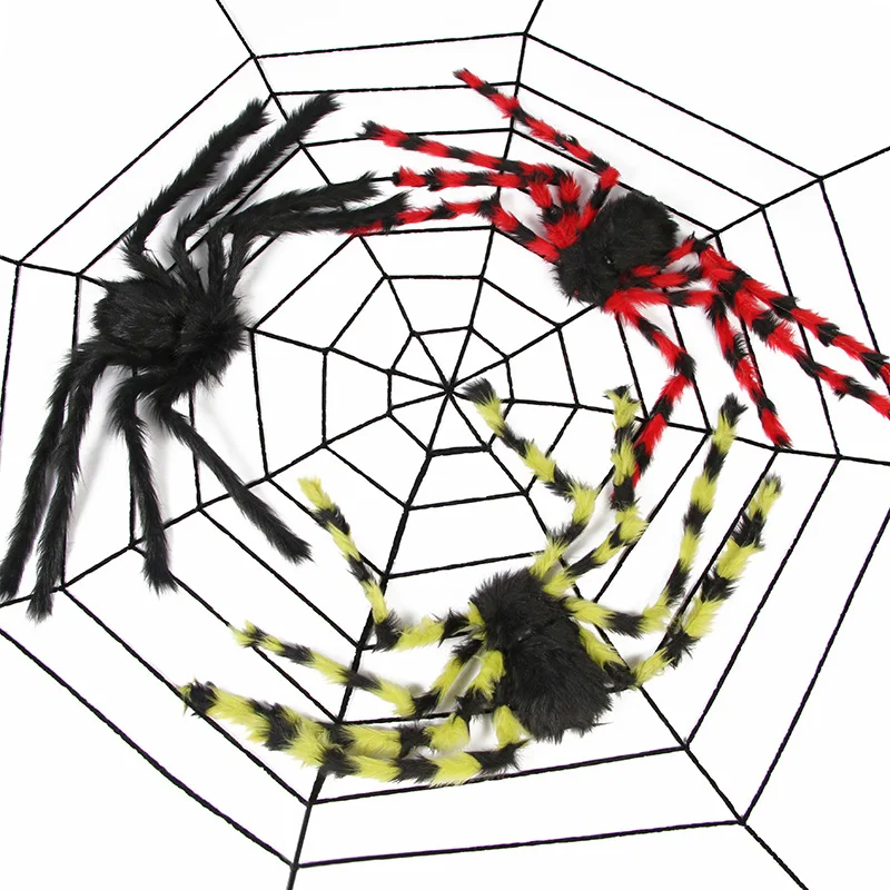 

2023 Halloween Scary Spider Queue Decoration Props Lost Tricky Simulation Plush Spider Halloween Party Decoration