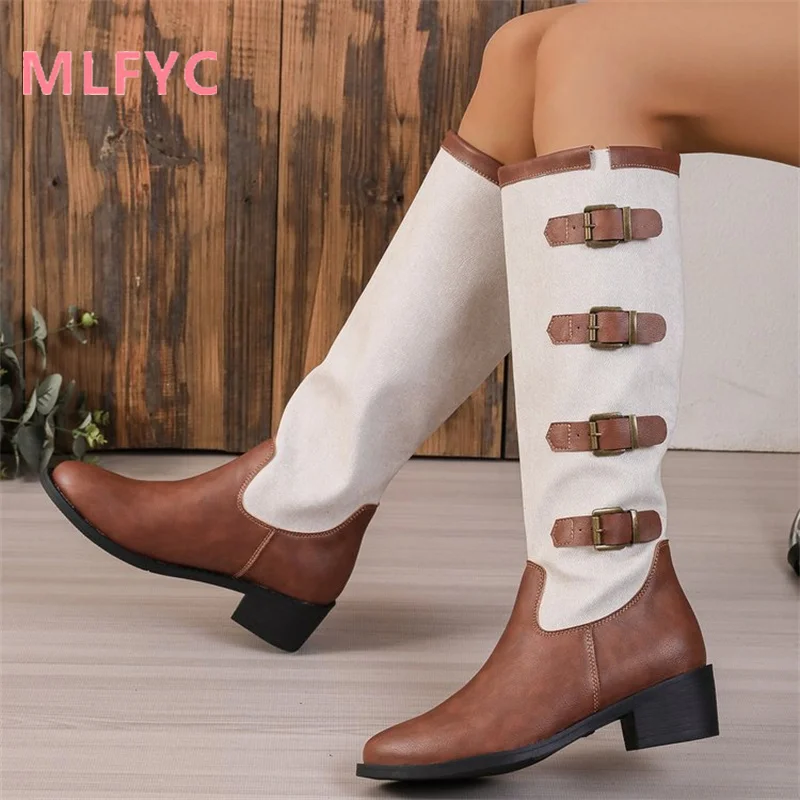 Women Large Thick Sole Thick Heel Long Boots Women Autumn Winter New Soft Sole Lightweight Comfortable Long Sleeve Single Boot