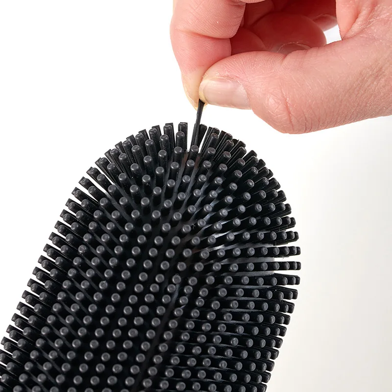 Brosse de toilette amovible à long manche avec support, nettoyant de coins, poteau en métal ou en plastique, noir, luxe, sans fréquence