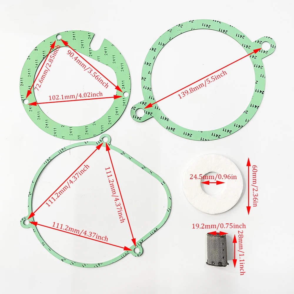 

Air Diesel Heater Blower Fan Motor & Burner Gasket Filters Strainers for Webasto Eberspacher Airtronic Car Truck