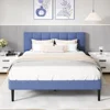 Queen Bed Frame with Button Tufted Headboard, Fabric Upholstered Platform Bed Frame, Foundation with Wooden Slat Support Beds 3