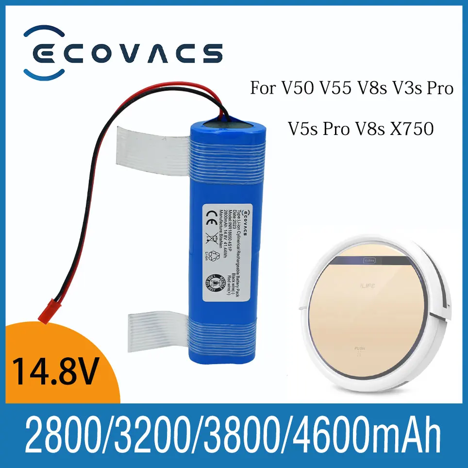 

Ecovacs 14.8V 2800/3200/3800/4600 mAh Goede Kwaliteit Batterij Voor V50V55V8sV3sProV5sProV8sX750 robot Stofzuiger Batterij 14.4V