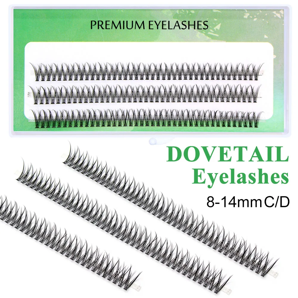 Eyelash Extensions MoonLily Premium Dovetail V Sahpe Silk Cluster False Mink Individual Faux Lashes for Women