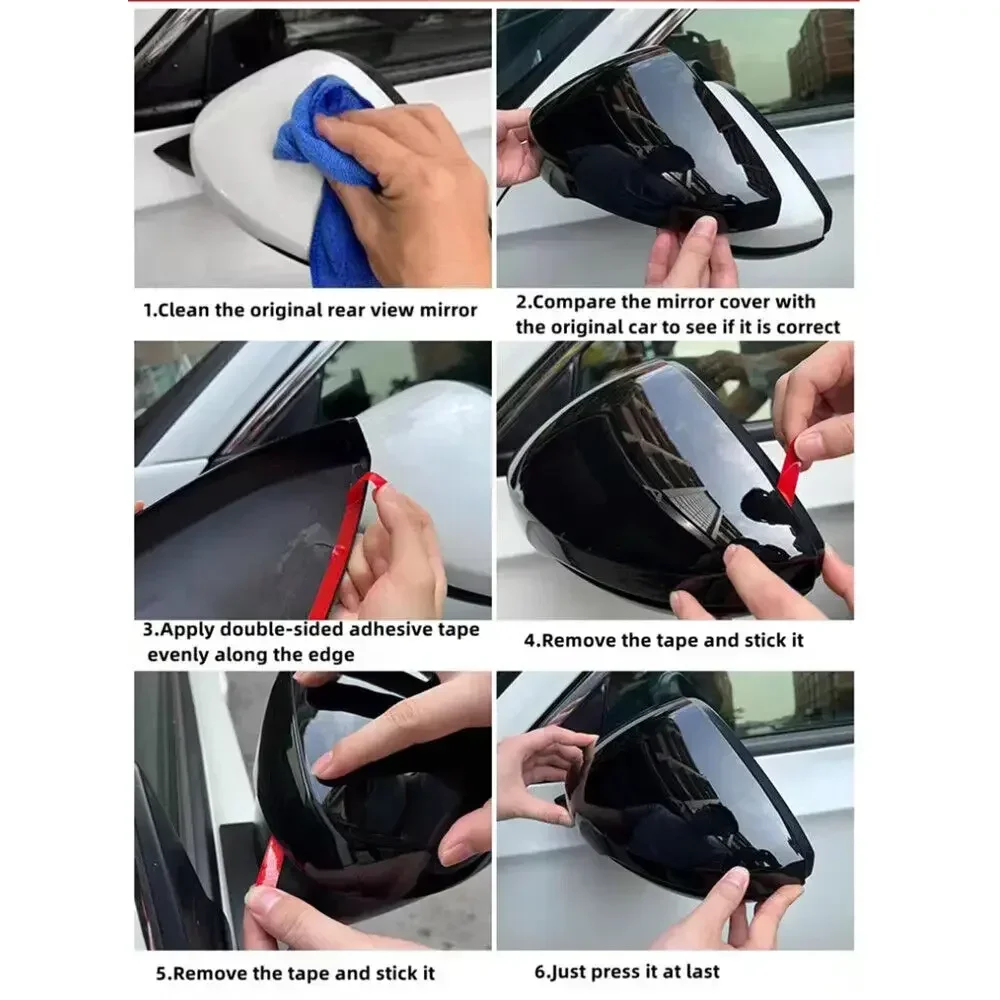 아우디 A3 8P A4 A5 B8 B8.5 A6L A8L RS6 S8 Q3 S5 RS3 차량용 사이드 미러 커버 윙 캡 외장 트림 접착 스티커
