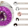 3PCS/LOT Extra Large Satin Sleep Caps For Women Hair Bonnets for Sleeping Braids Curly Night Cap Bath Shower Cap Accessories 4